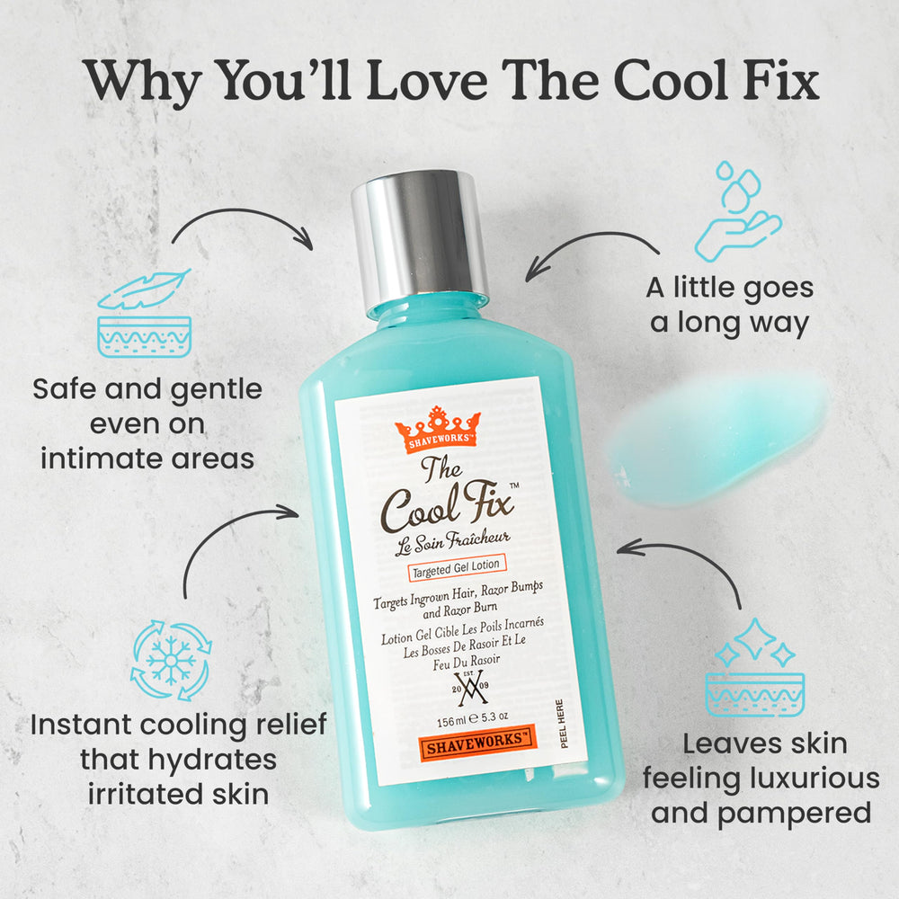 Shaveworks The Cool Fix used near bikini area for comfort after waxing