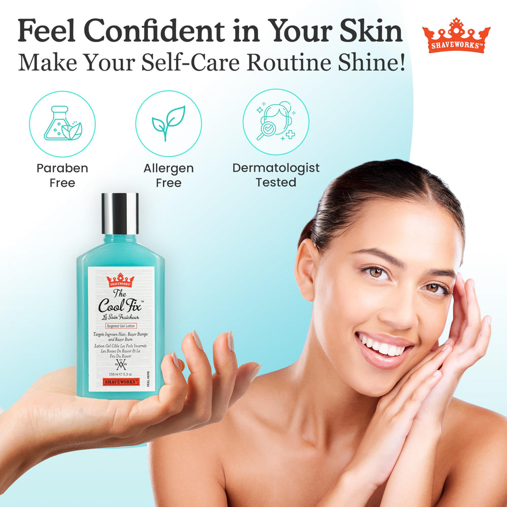Shaveworks The Cool Fix is dermatologist-tested and paraben-free for sensitive skin