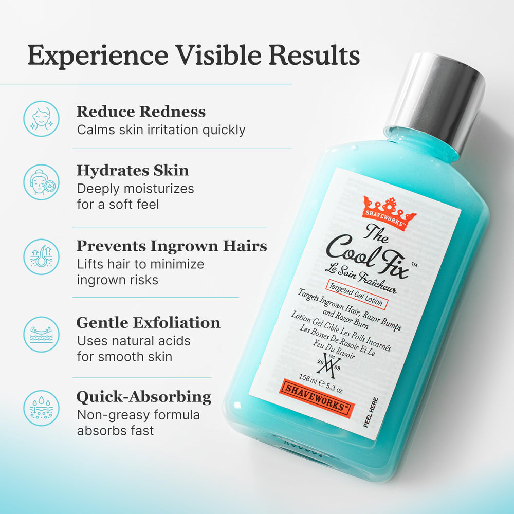 Shaveworks The Cool Fix with glycolic and salicylic acids for gentle exfoliation