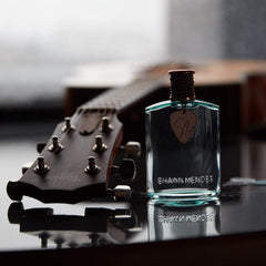 Shawn Mendes Signature EDP carton design showcases guitar-inspired artwork