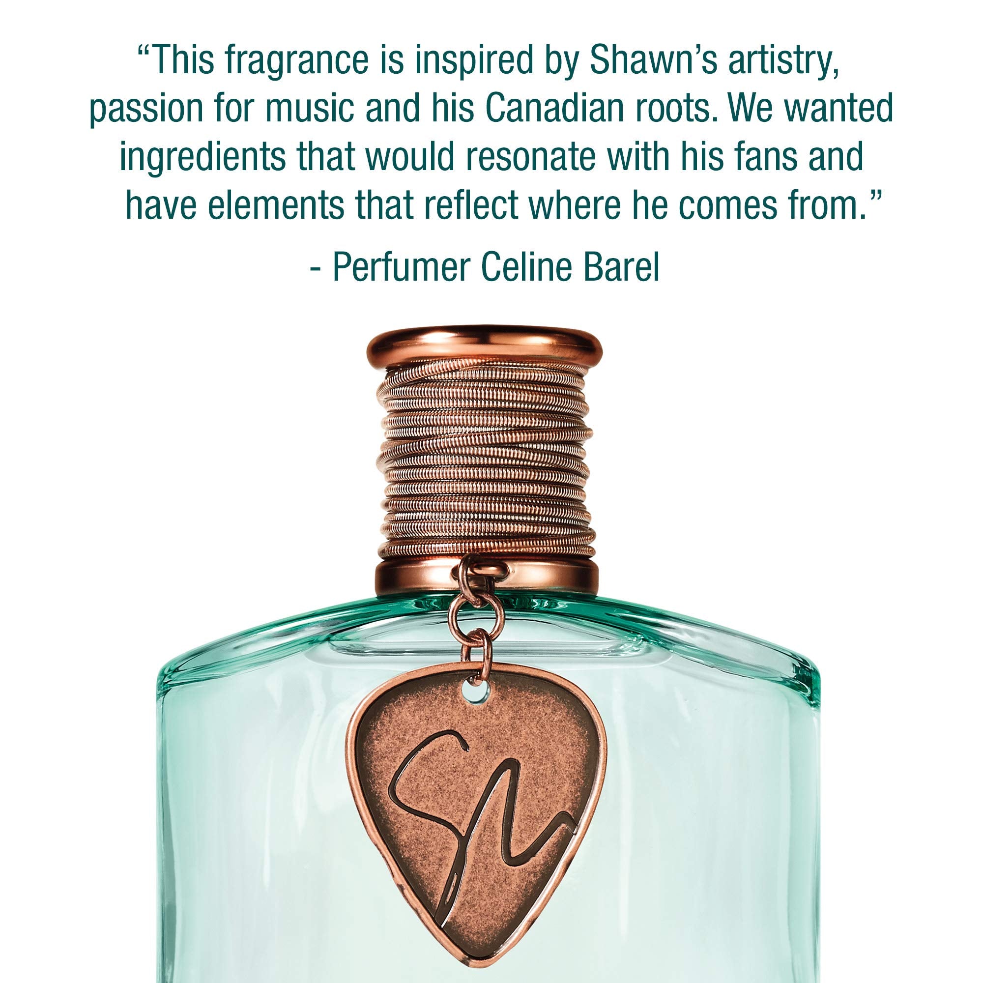 Shawn Mendes engraved signature on bottle adds personalized luxury touch