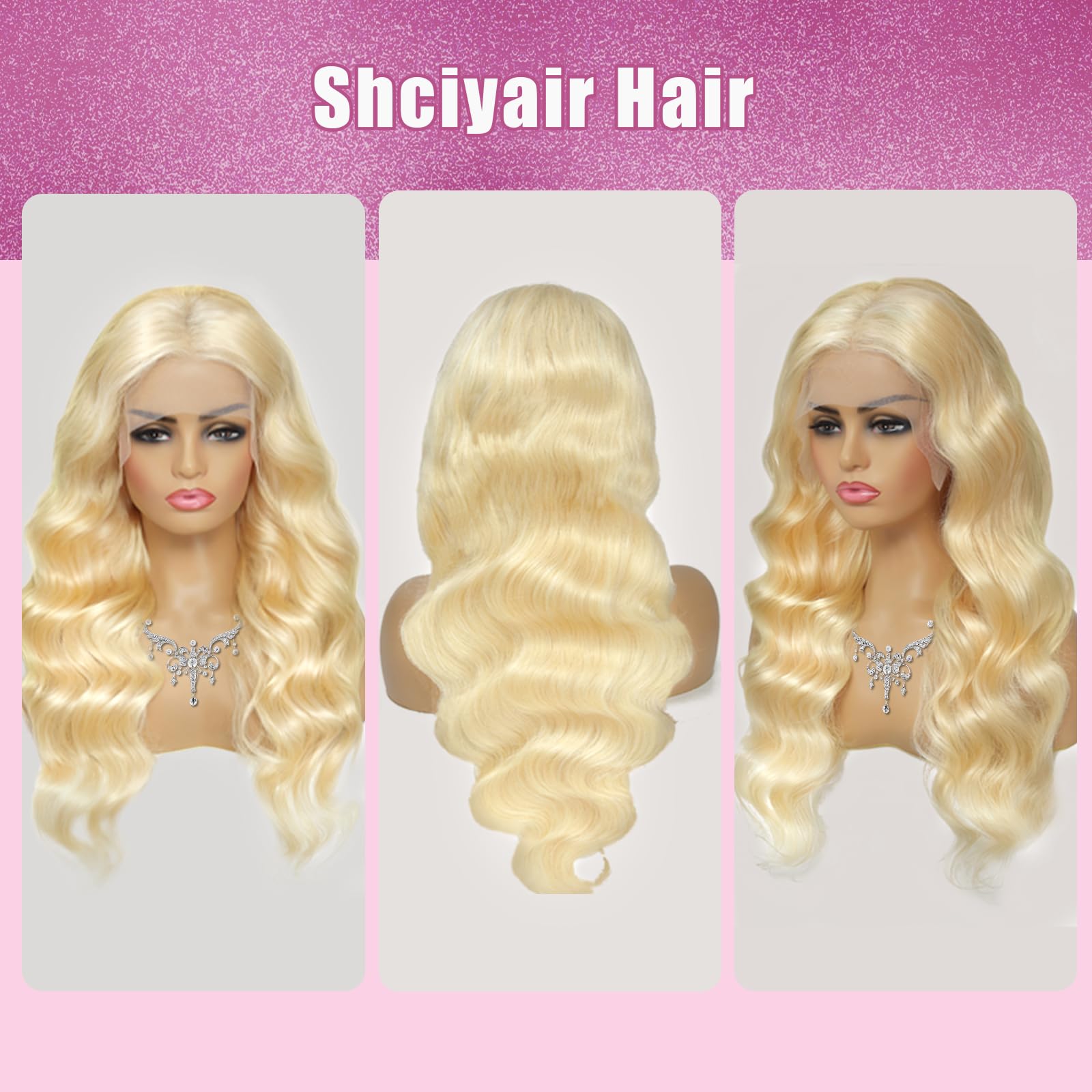 Shciyair blonde 613 wig ready for dyeing or color customization.