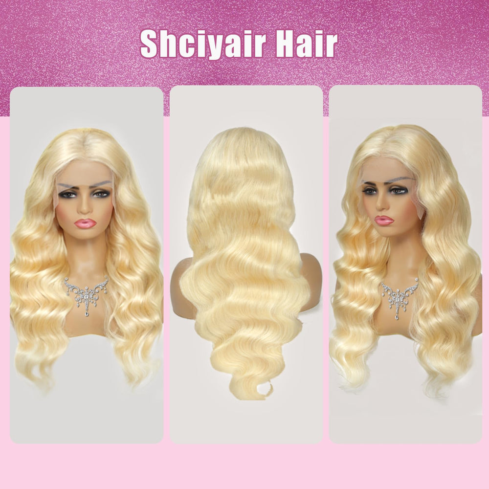 Shciyair blonde 613 wig ready for dyeing or color customization.