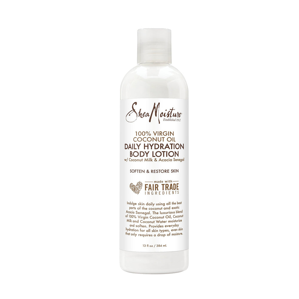 SheaMoisture after-bath-use lotion-application image showcases quick skin-softening routine.