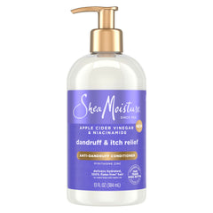 SheaMoisture Apple Cider Vinegar anti-dandruff conditioner bottle offers soothing scalp relief and hair hydration.