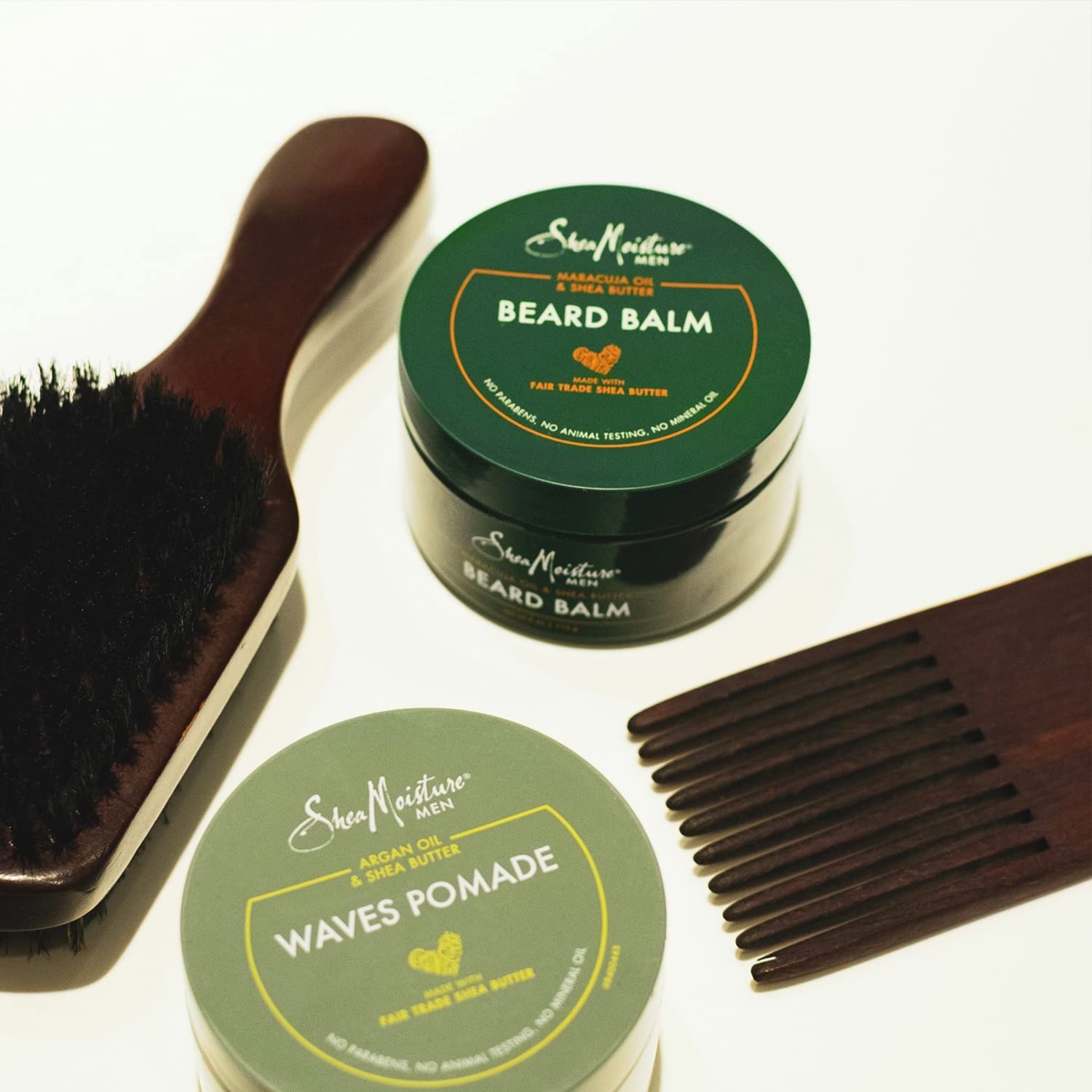 Gift packaging of SheaMoisture beard balm for men