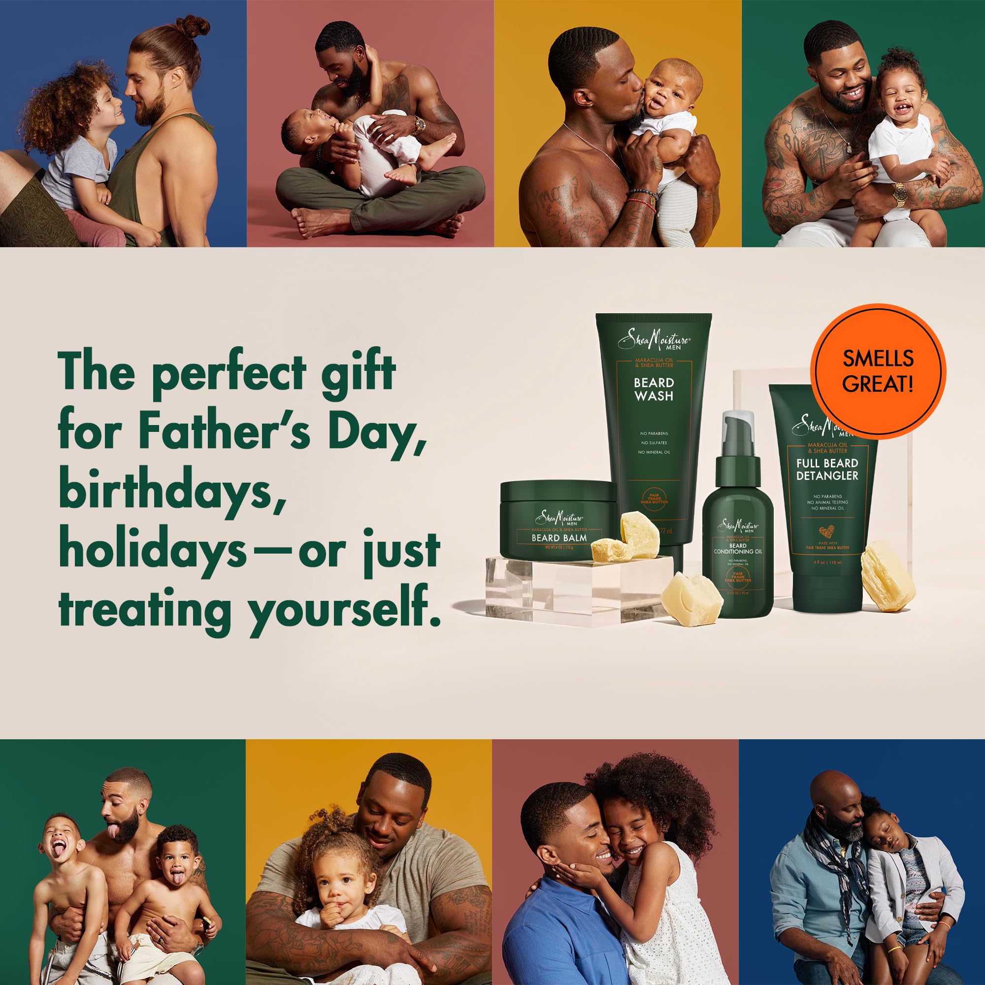 Sheamoisture Beard Kit ingredients label features shea butter and maracuja oil for moisture