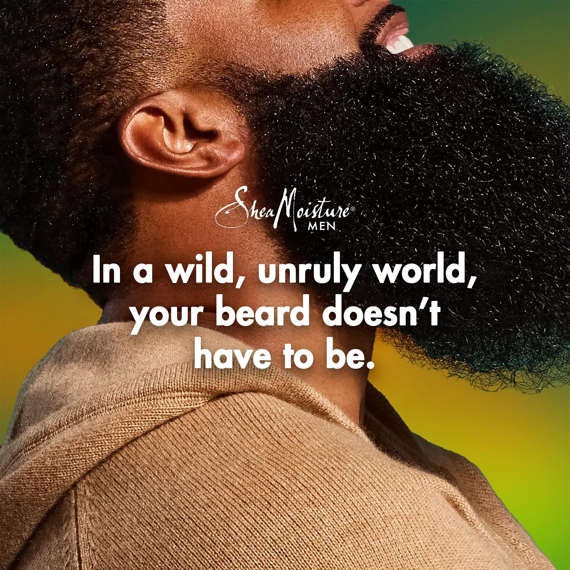 Sheamoisture Beard Kit usage scene conveys daily routine and self-care ritual