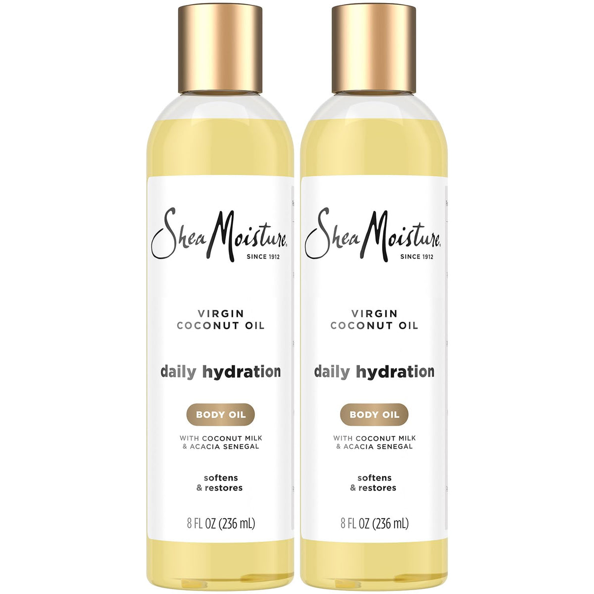 SheaMoisture body oil packaging close-up showing new packaging and daily hydration