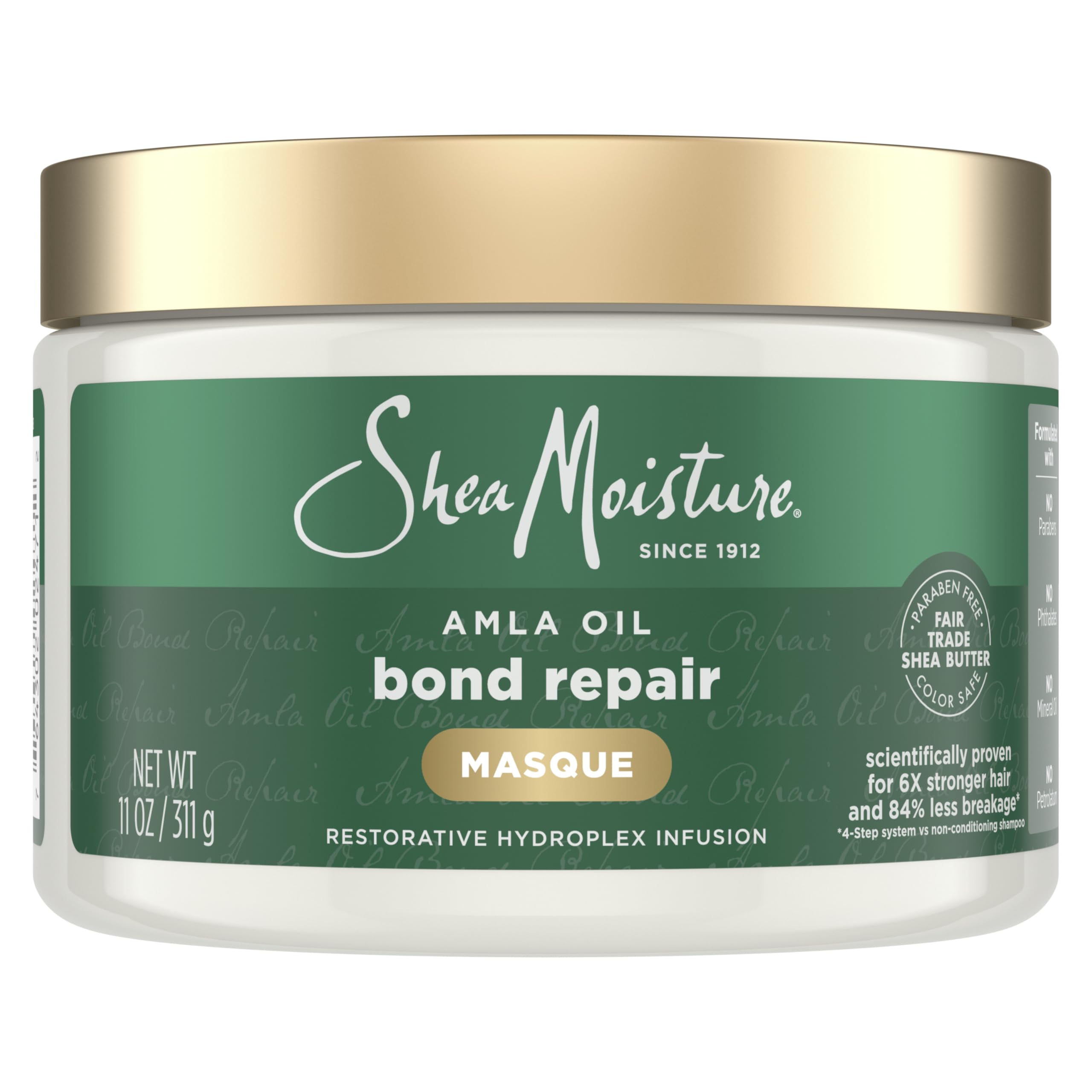 SheaMoisture Bond Repair Masque bottle delivers deep hydration for visibly smoother, healthier-looking hair.