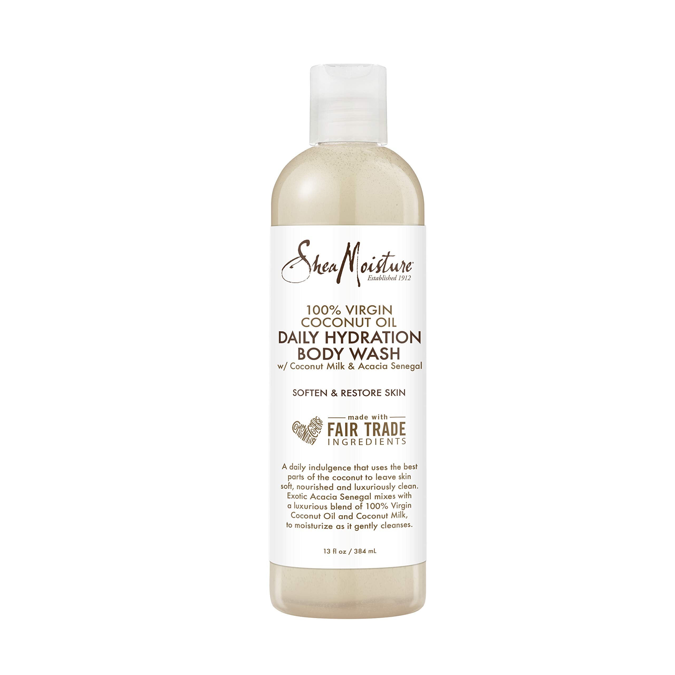 SheaMoisture bubble bath bottle on shelf for a gentle cleanse.