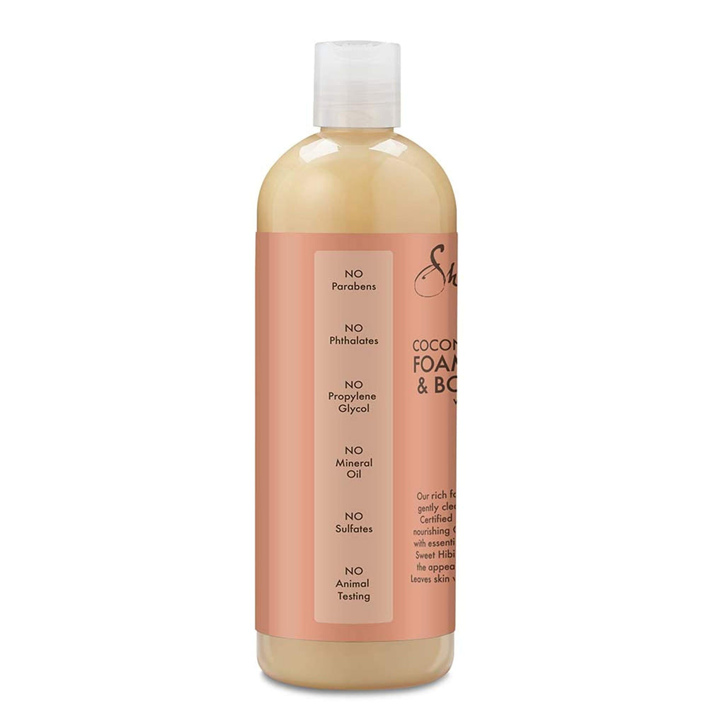 SheaMoisture coconut hibiscus closeup ingredients showcases natural components.