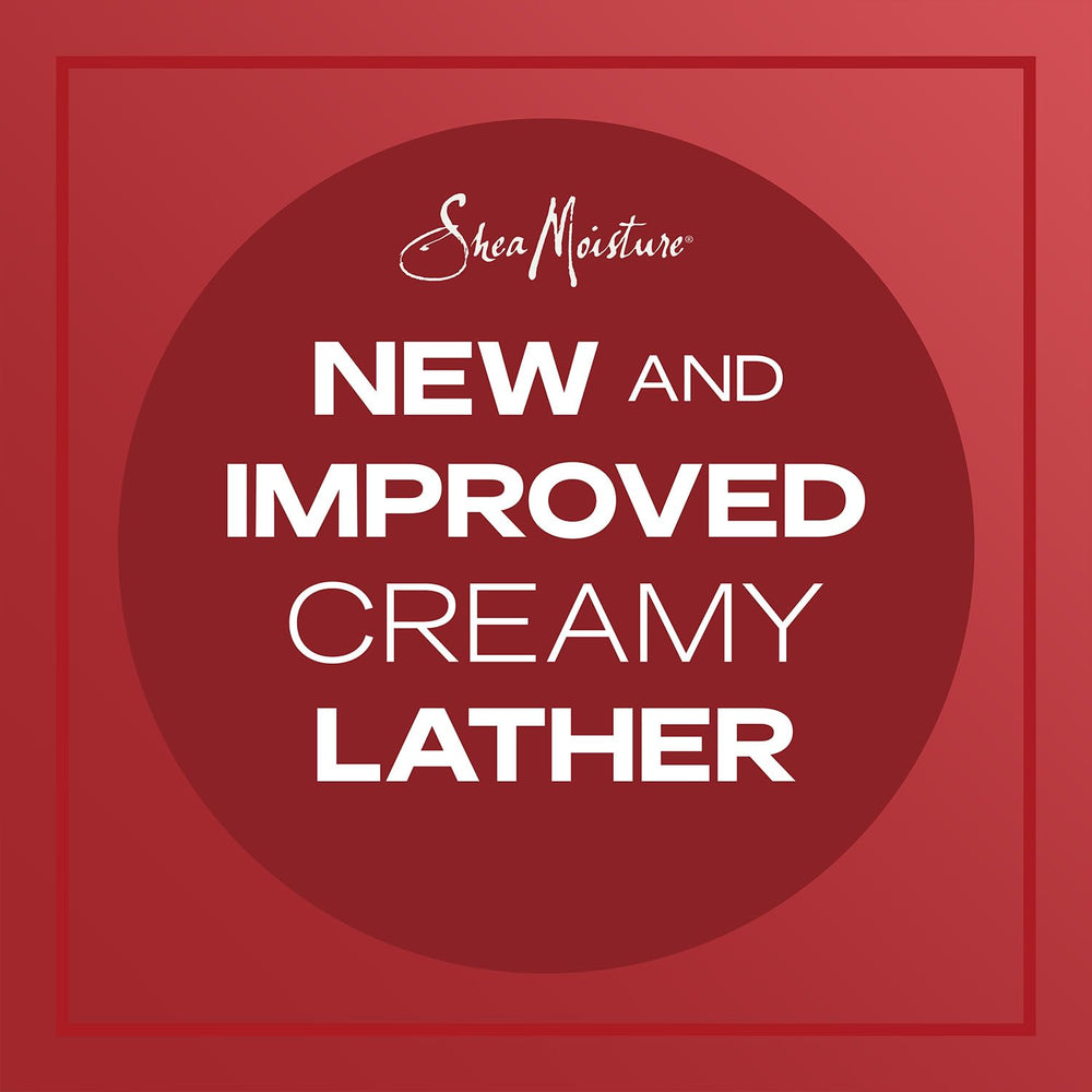 SheaMoisture coily hair application shot illustrating moisture-rich wash.