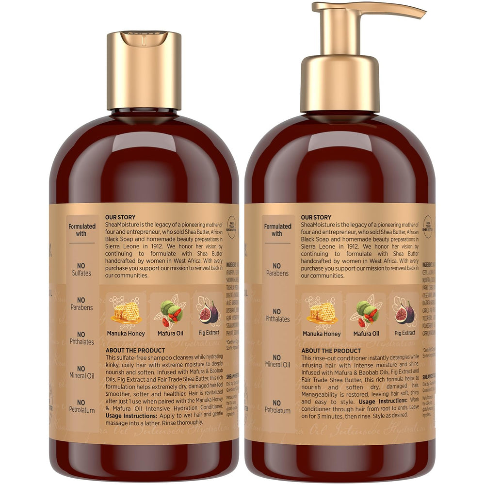 SheaMoisture Manuka Honey Mafura Oil Conditioner smooth hair application.