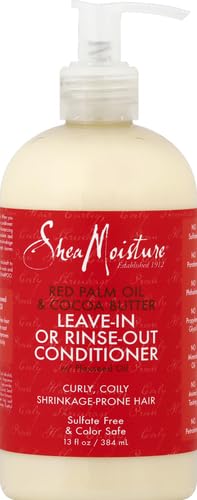 SheaMoisture conditioner swatch on hand demonstrates creamy texture for easy styling.