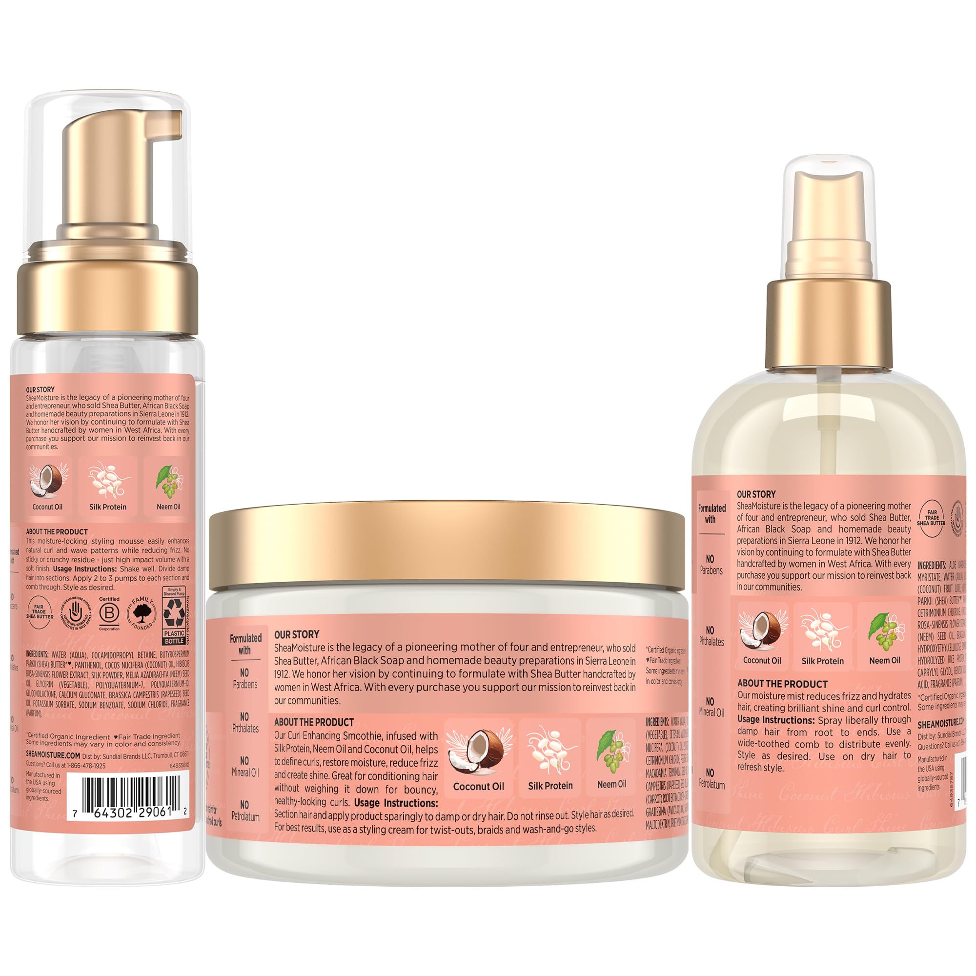 Curl Enhancing Smoothie jar demonstrates creamy texture and curl definition.