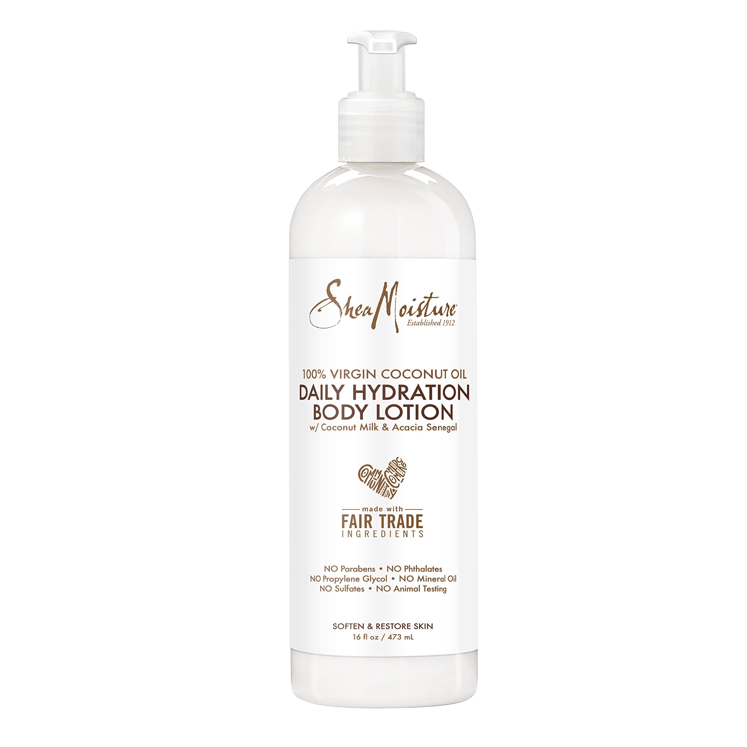 SheaMoisture Daily Hydration body lotion 16oz tub provides long-lasting moisture after shower.