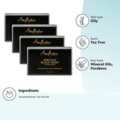 SheaMoisture Face Bar with Tea Tree Oil highlights purifying and mattifying properties for oily skin.