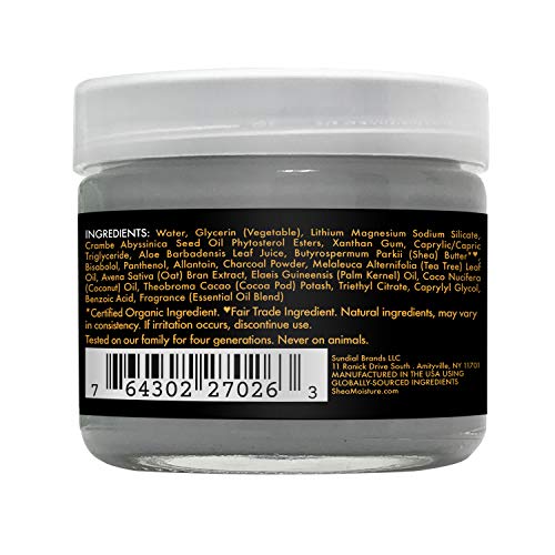 SheaMoisture Face Moisturizer bamboo charcoal closeup shows clarifying benefits.