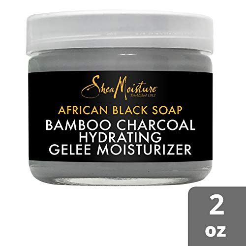 SheaMoisture Face Moisturizer jar closeup highlights smooth gel texture.
