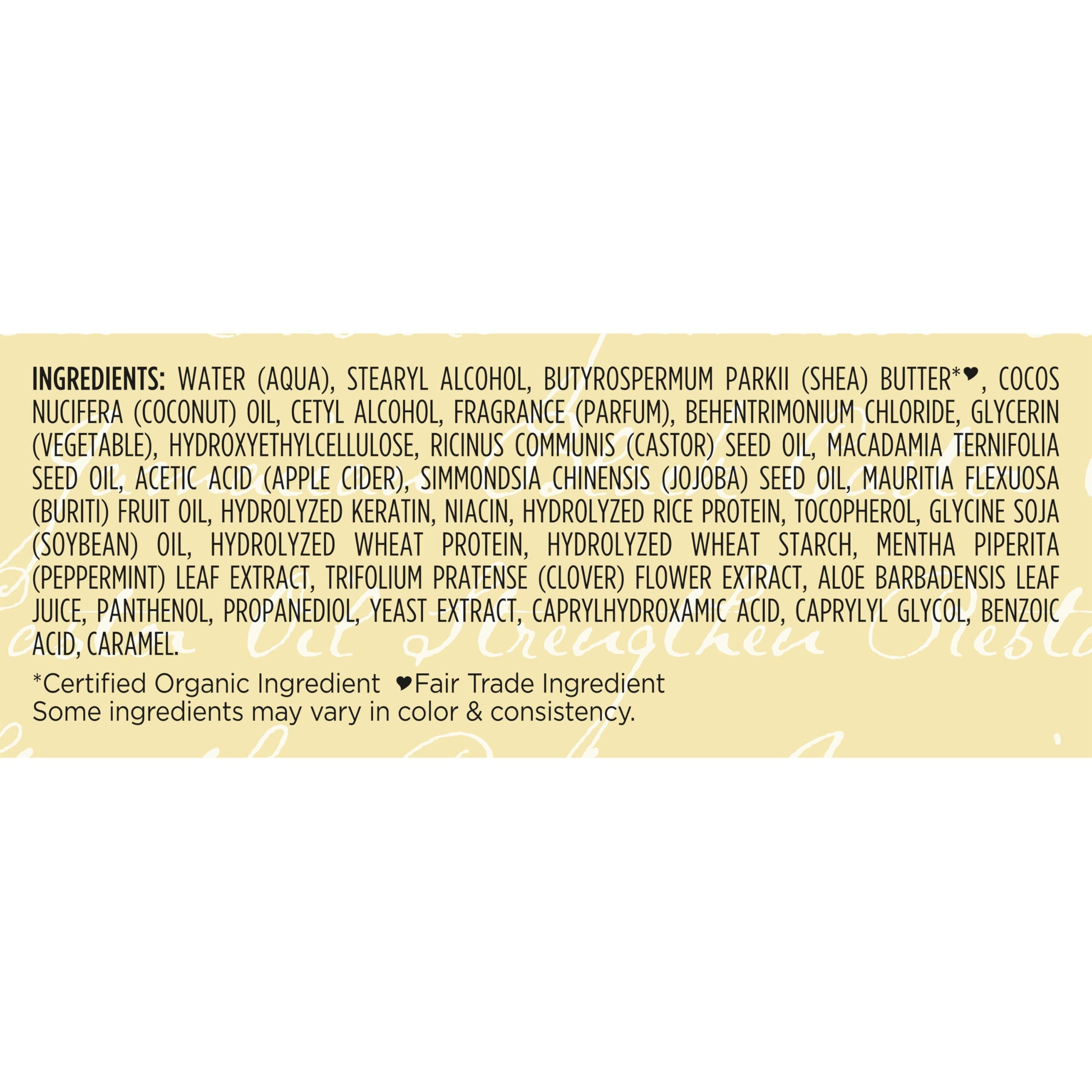 Fair Trade Shea Butter ingredients highlighted on SheaMoisture packaging