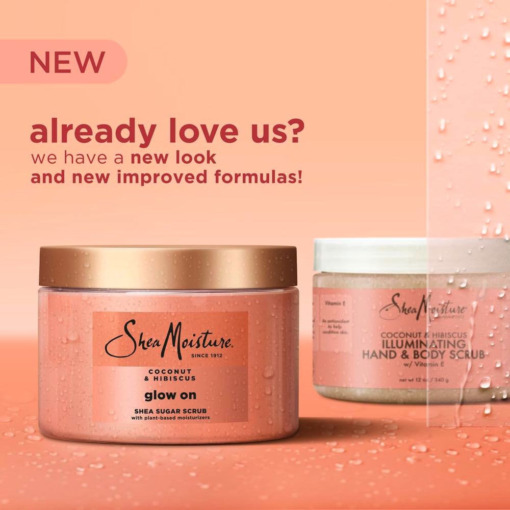 Application swatch of SheaMoisture Glowing Radiance Scrub promotes glow-ready skin