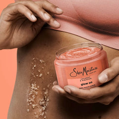 SheaMoisture Glowing Radiance Scrub hibiscus detail for brightening
