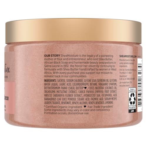 SheaMoisture Glowing Radiance Scrub texture closeup for smoother skin