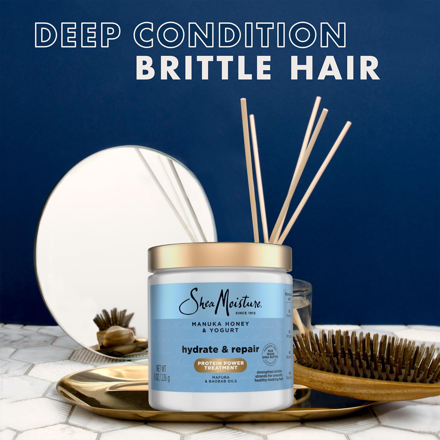 SheaMoisture Hair Mask left on for 10-15 minutes for deep hydration