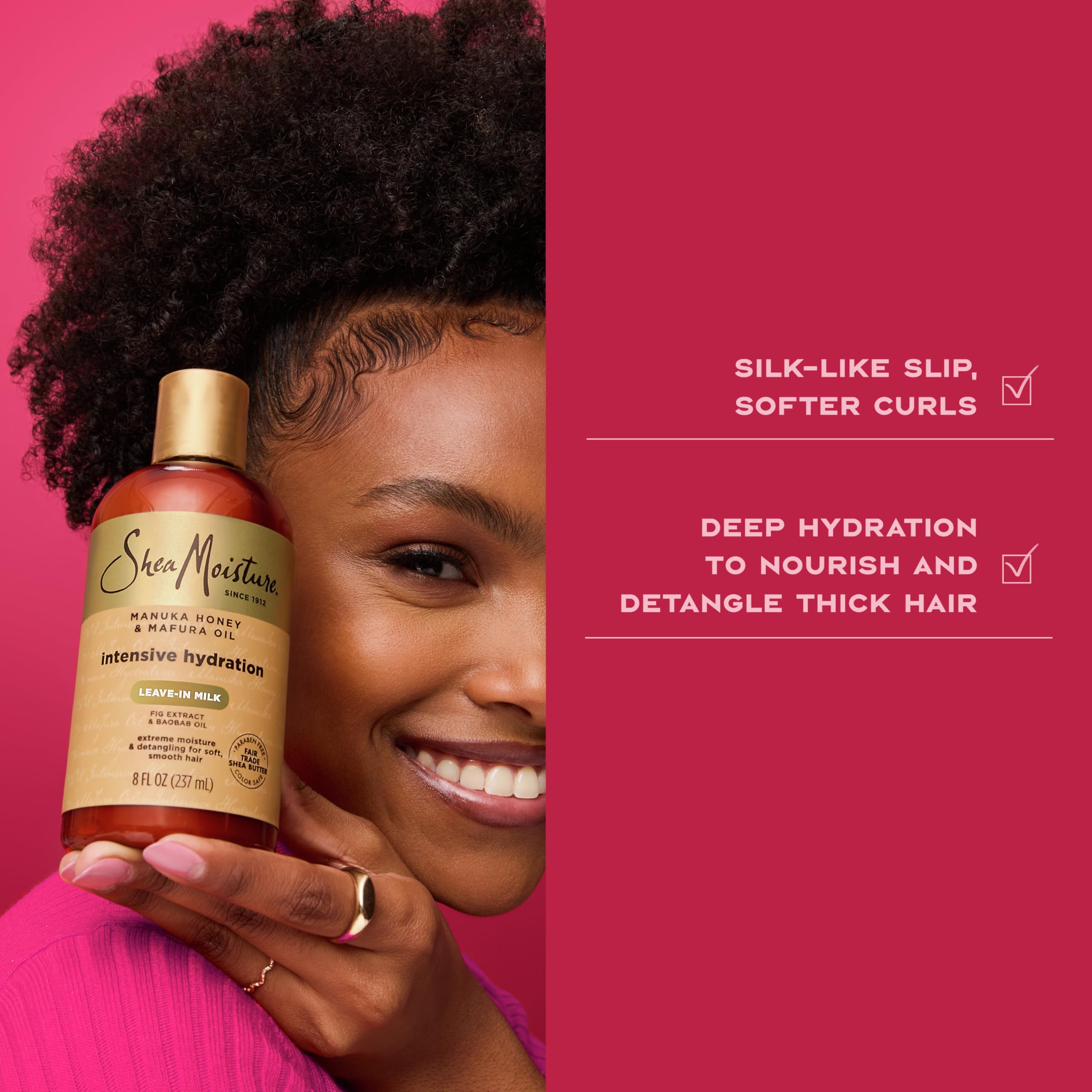 Baobab oil in Sheamoisture Hydration Hair Milk for lightweight moisture and glow.