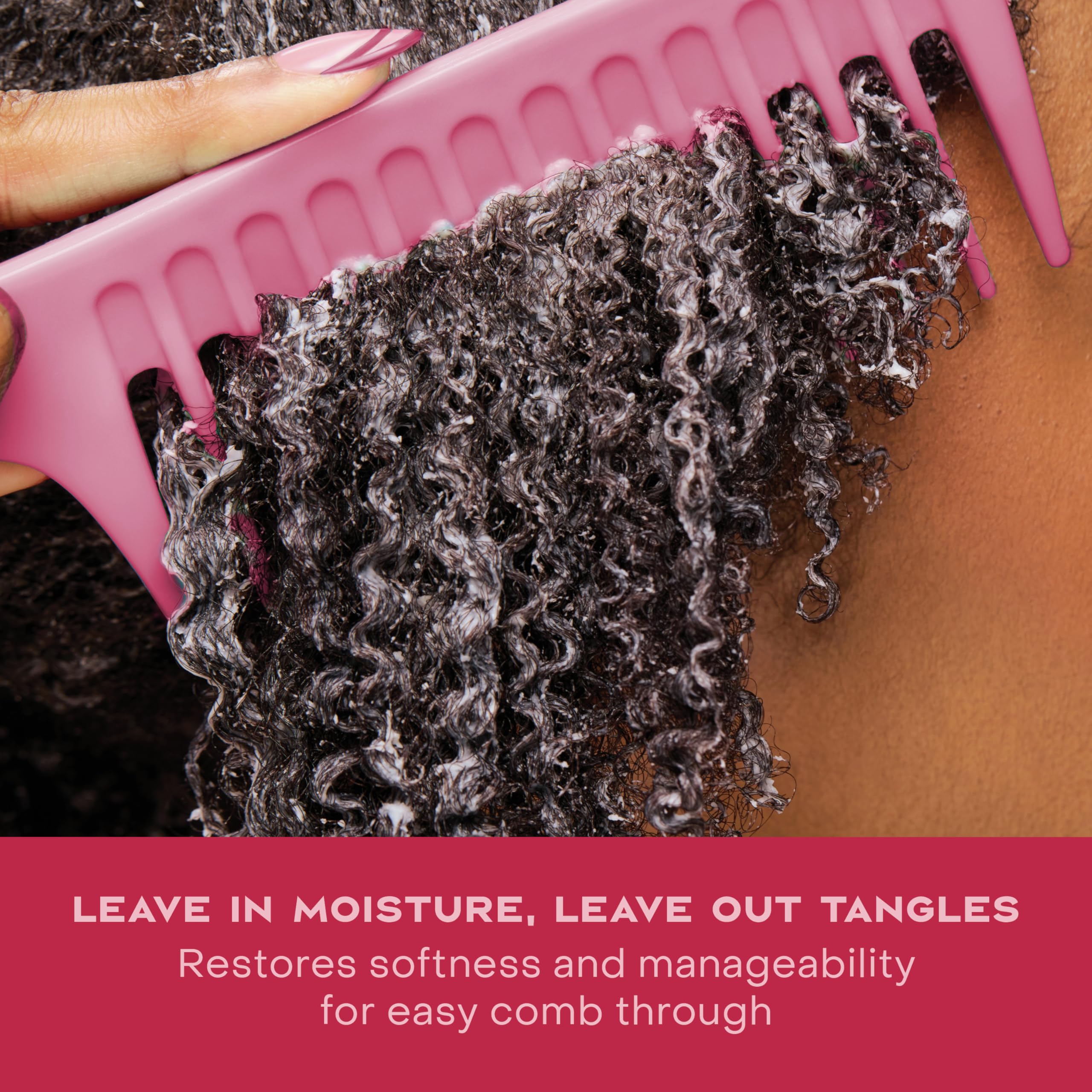 Wet hair application aids detangling with Sheamoisture Hydration Milk.