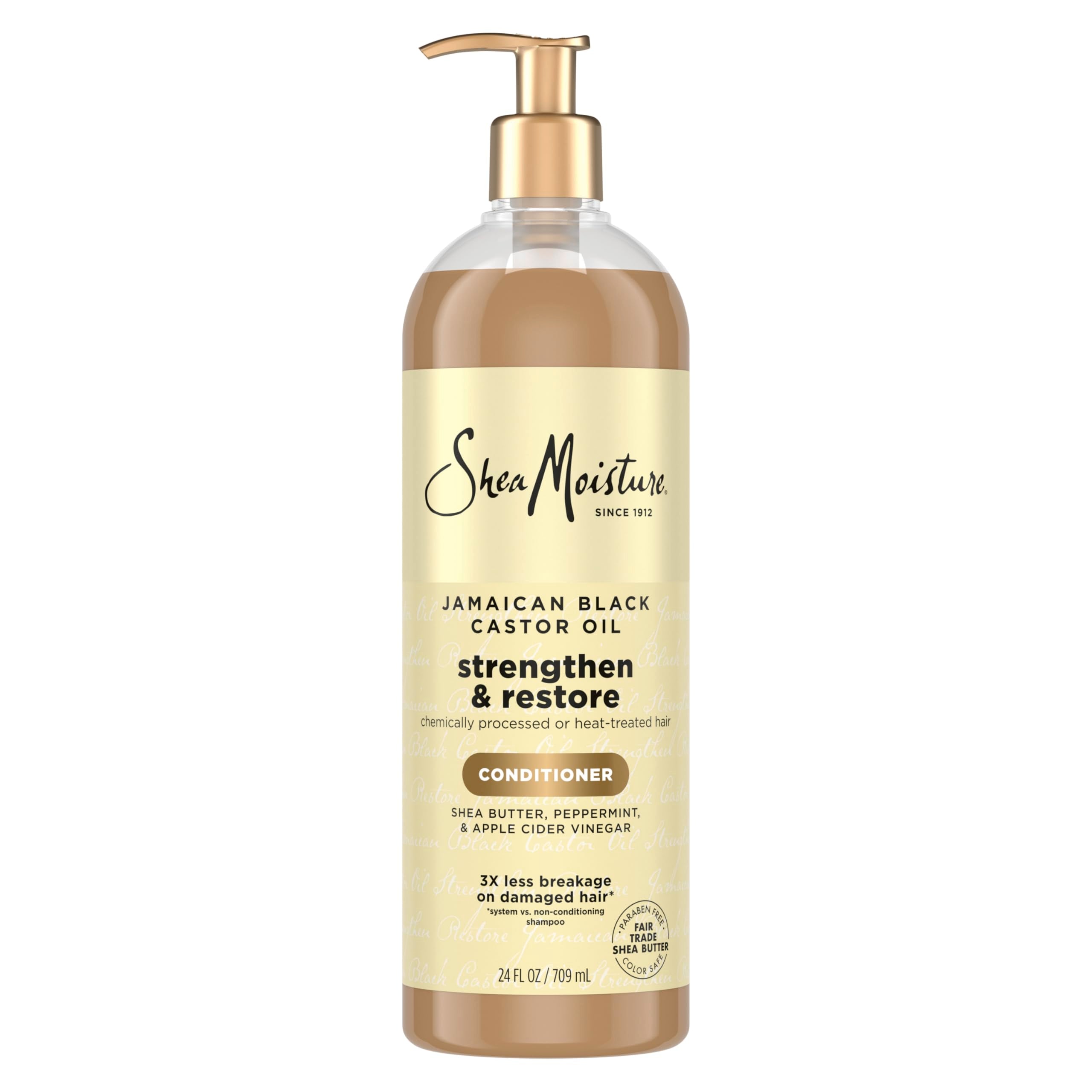 SheaMoisture Jamaican Black Castor Oil Conditioner bottle for detangling and strengthening damaged hair