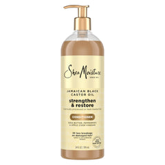 SheaMoisture Jamaican Black Castor Oil Conditioner bottle for detangling and strengthening damaged hair