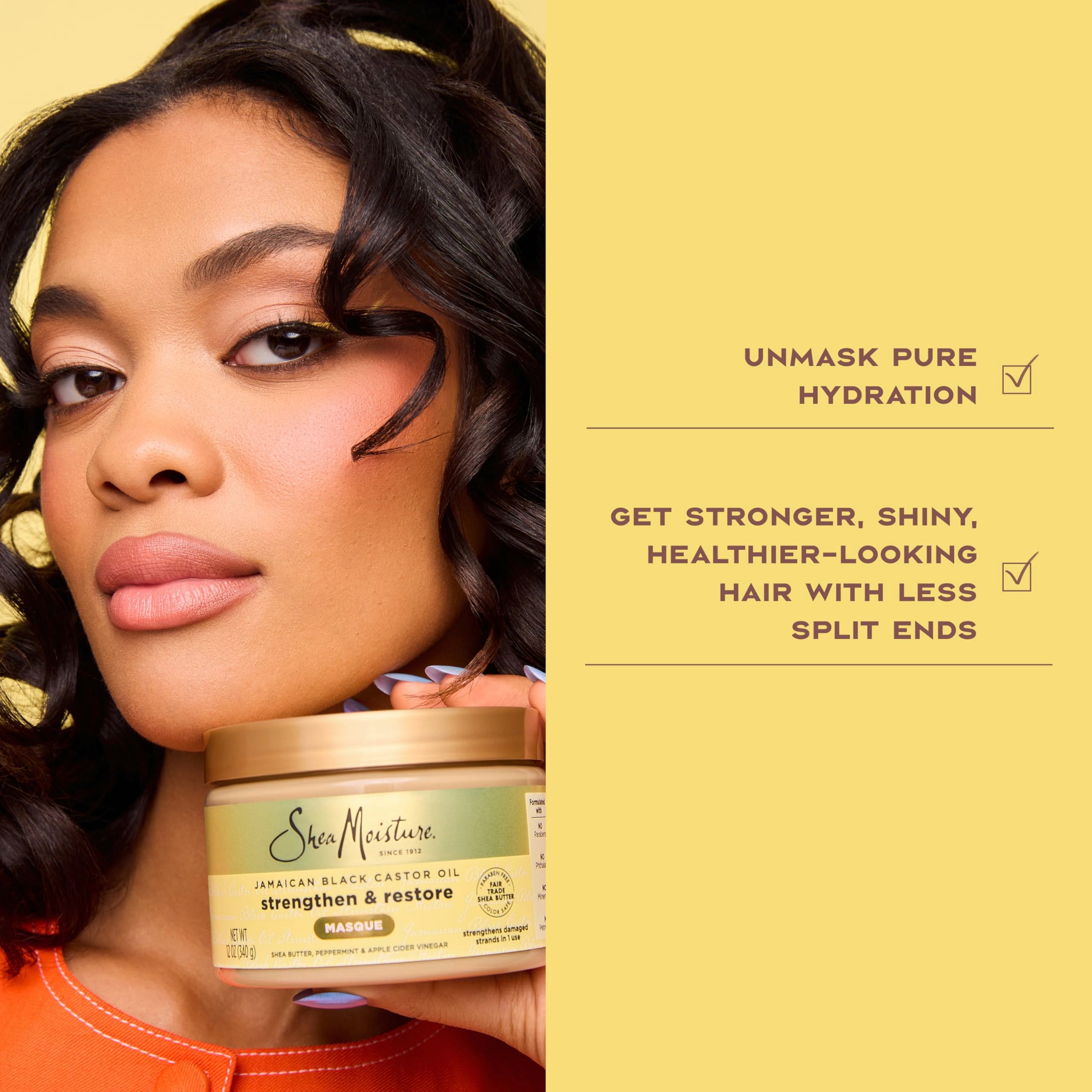 Ingredients of SheaMoisture Jamaican Black Castor Oil Treatment Masque for conscious consumers.