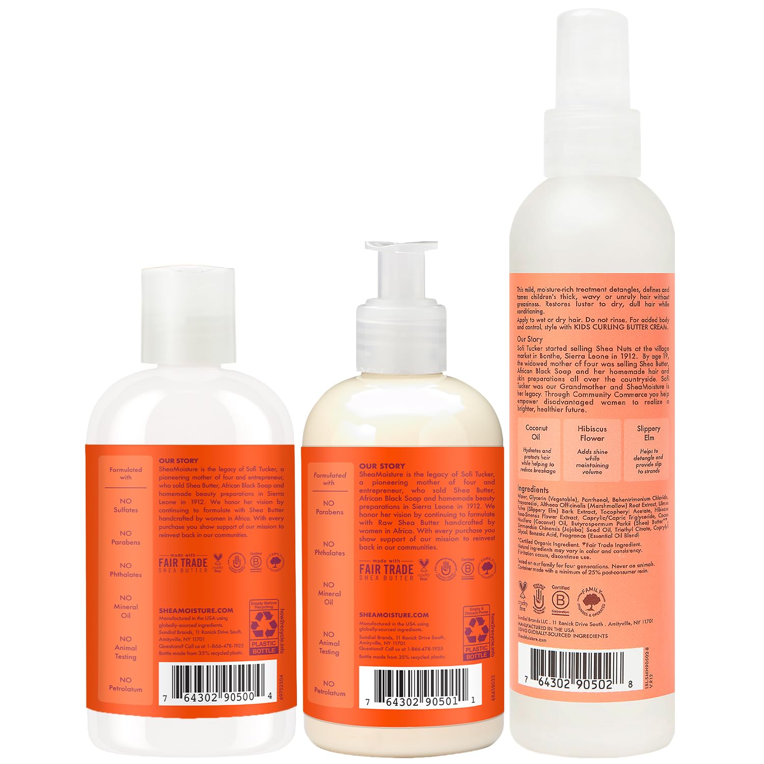 SheaMoisture Kids Mango & Carrot Conditioner bottle locks in moisture for soft, shiny locks.