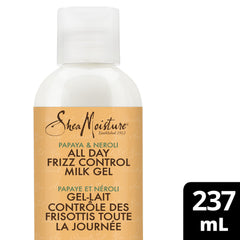 SheaMoisture Milk Gel damp hair application for smooth, defined waves.