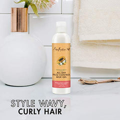 SheaMoisture Milk Gel for wavy curly hair delivering shine and anti-frizz results.