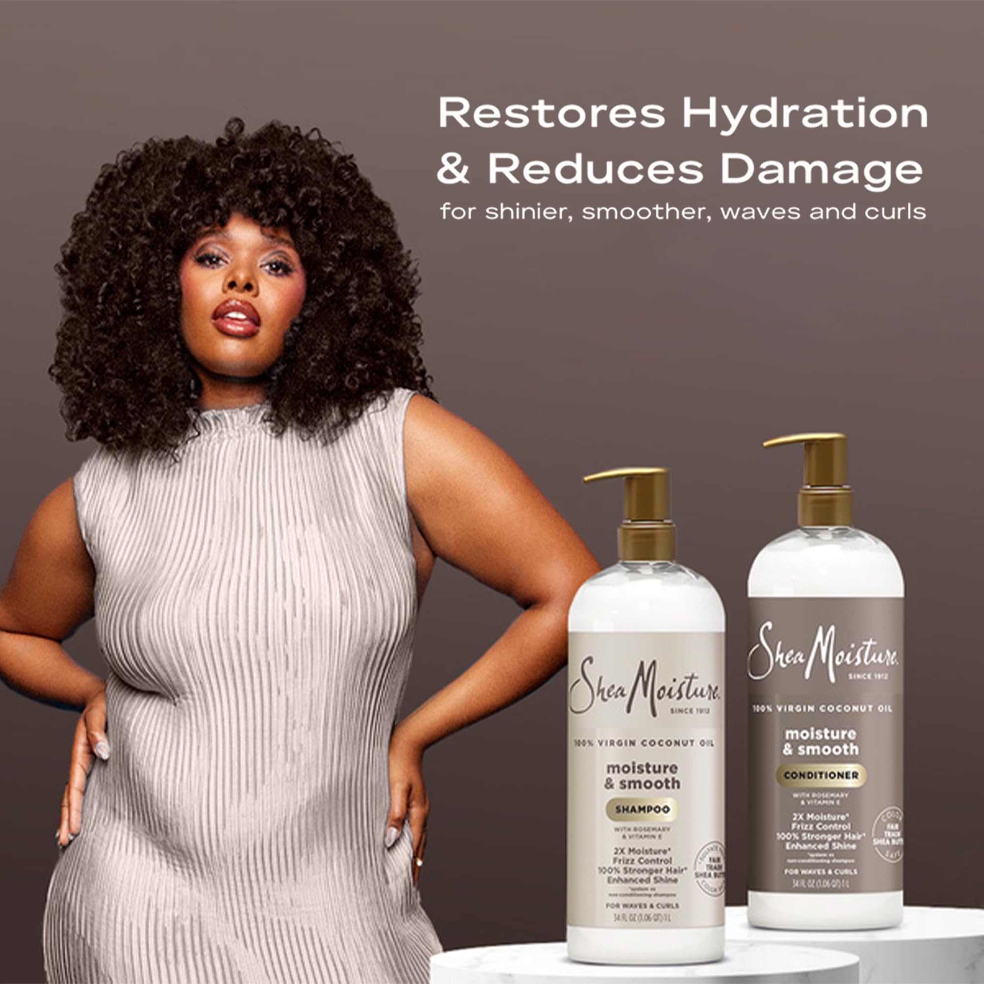 Moisture & Smooth conditioner pump enables quick root-to-tip nourishment