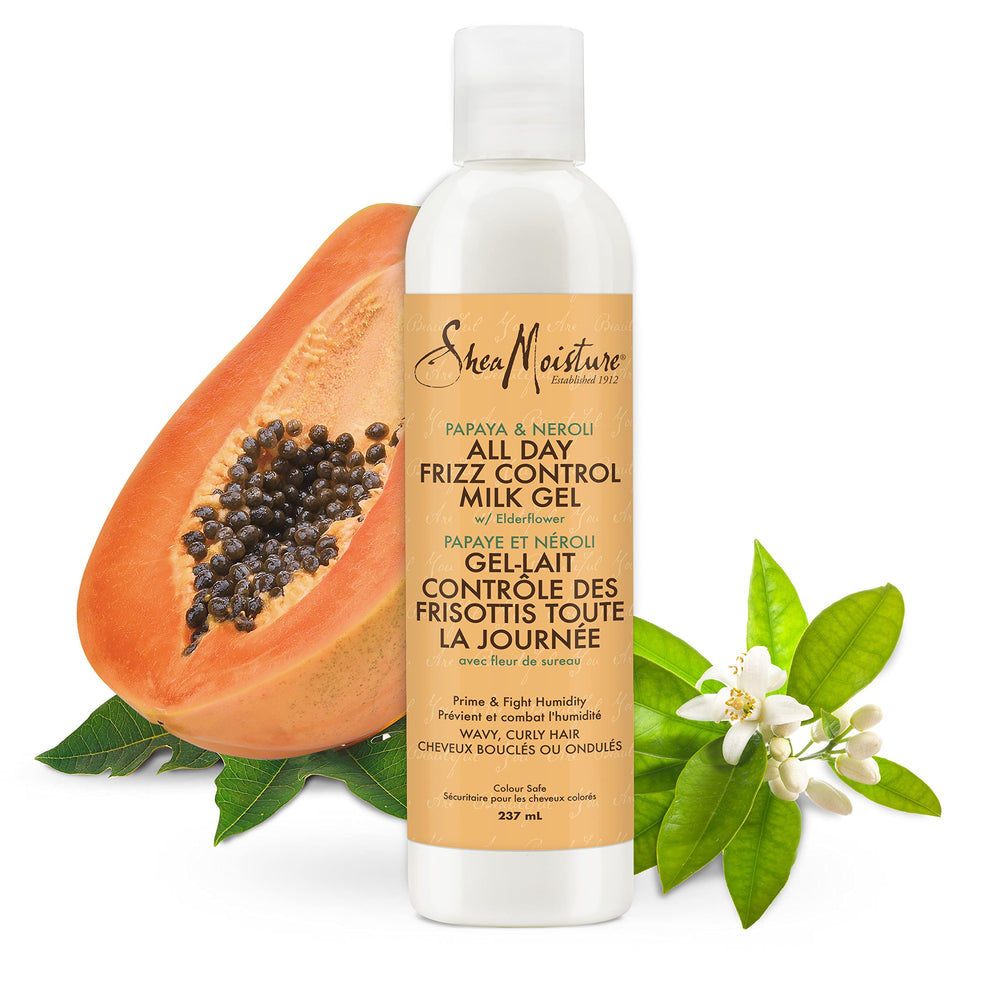 SheaMoisture papaya-neroli-elder-flower ingredients highlight nourishing care for lively curls.