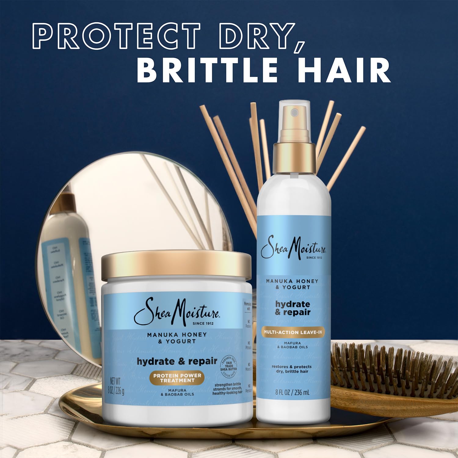 Sheamoisture Plant oils blend image suggests intense moisture and shine.