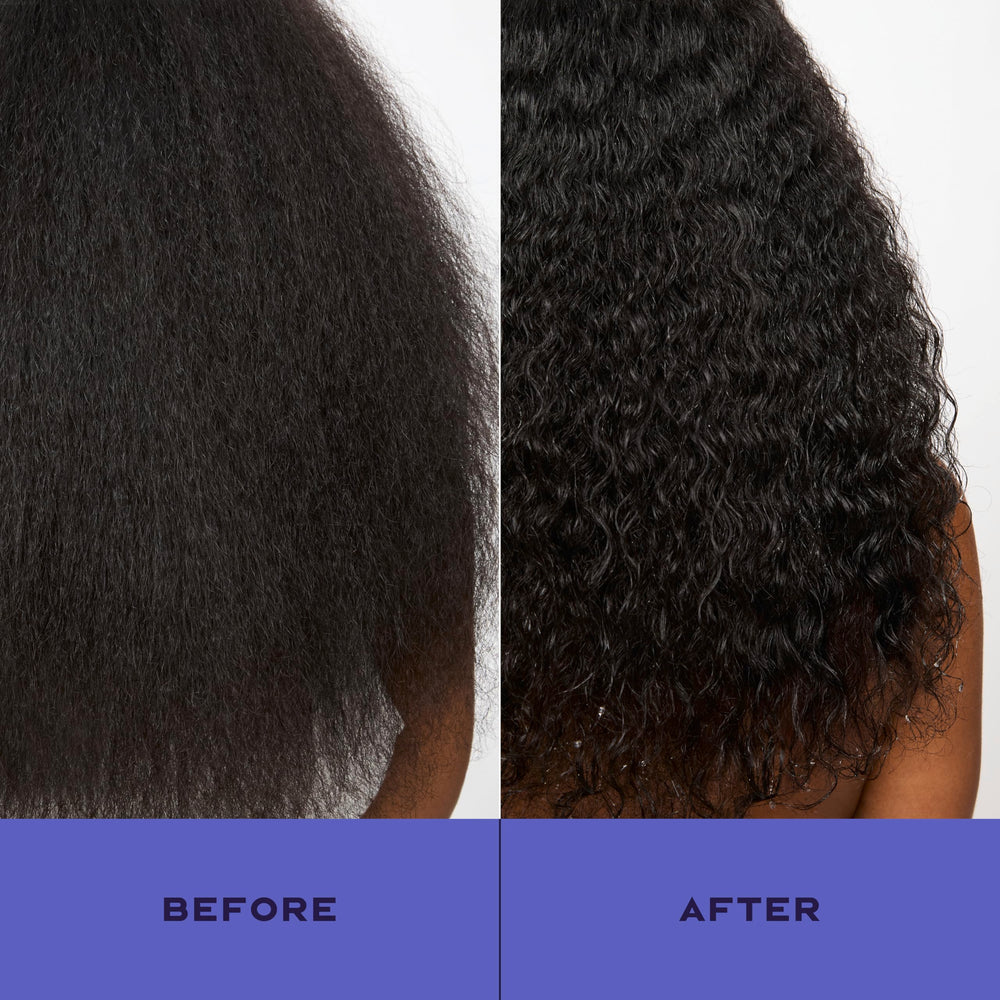 SheaMoisture hands massaging scalp to loosen flakes and hydrate roots