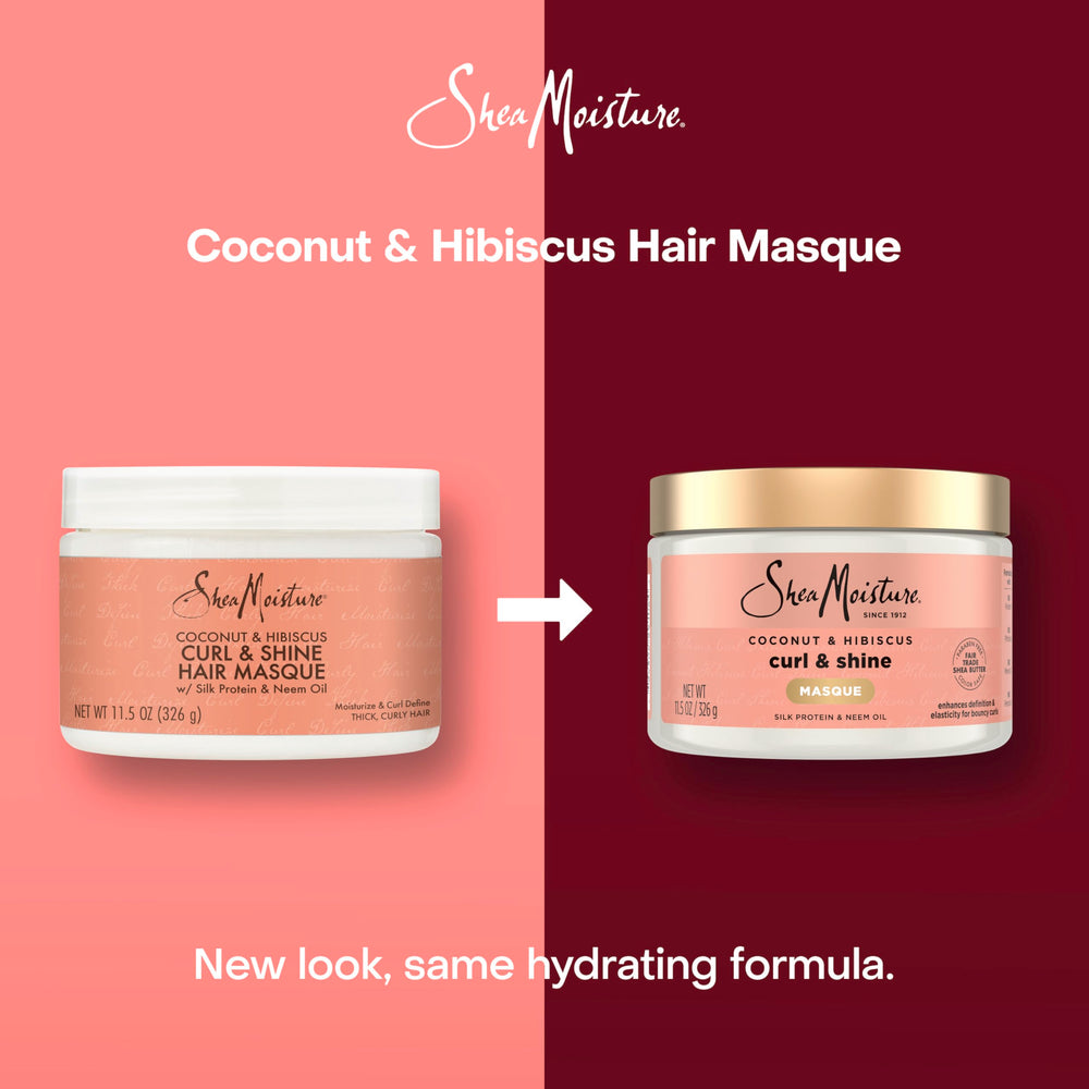 SheaMoisture Shea Butter ingredient-rich cream highlights nourishing softness for curly hair.