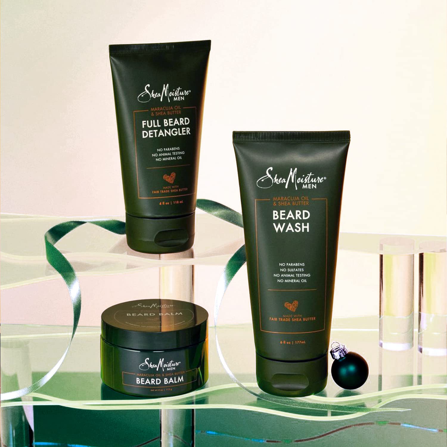 Shea butter ingredient label highlights nourishing, conditioning formula.