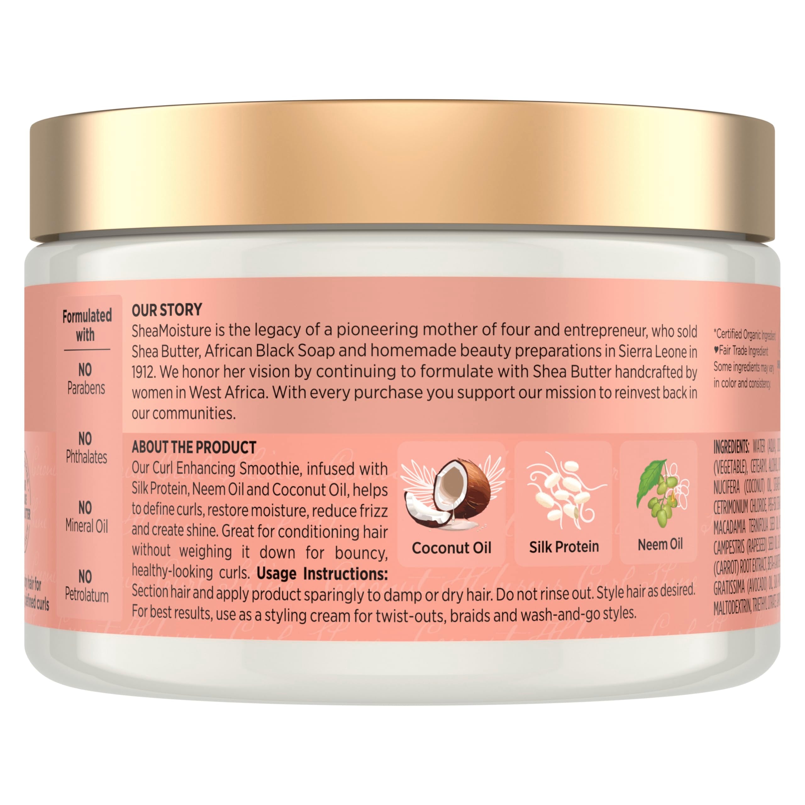 SheaMoisture Smoothie label close-up highlights sulfate-free formula