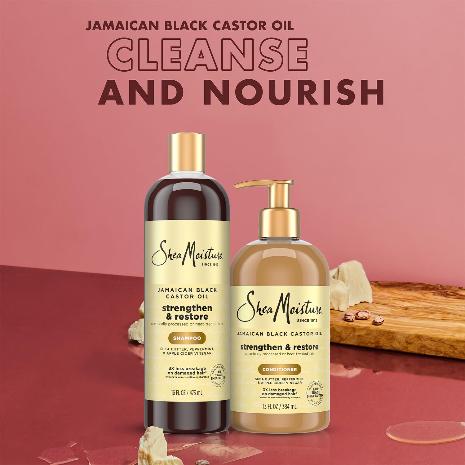 Sheamoisture Strengthen & Restore Conditioner bottle highlighting hydration for curly hair