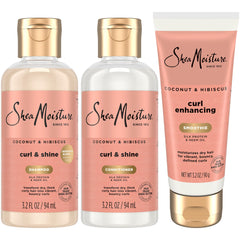 Sheamoisture travel essentials bundle shampoo bottle close-up for hydrated curls
