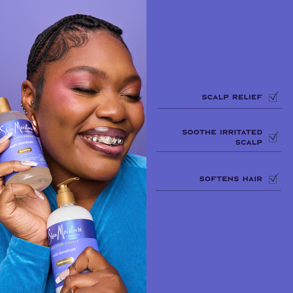 SheaMoisture Vitamin B3 formula closeup suggests fortified scalp support and clean hair benefits.
