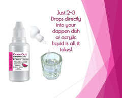 SHEBA NAILS Watermelon-scent drops in a bottle provide a fresh aroma during acrylic services.