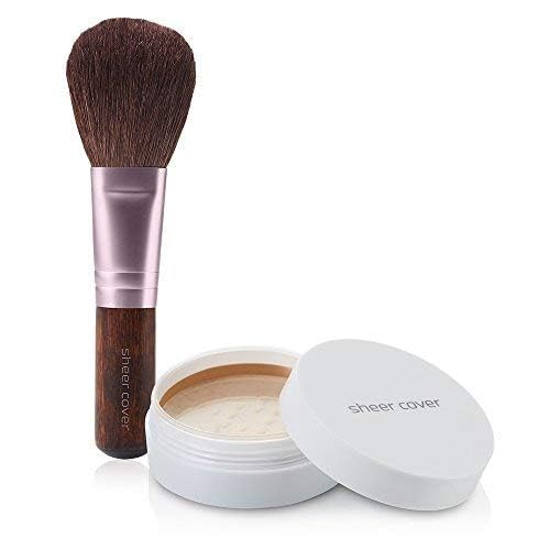 Sheer Cover kit with free brush included for effortless blending.