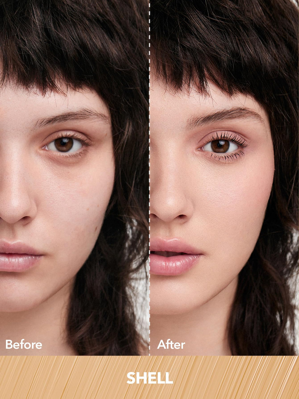 SHEGLAM 12HR Concealer shell under-eye swatch shows shade matching and full coverage options
